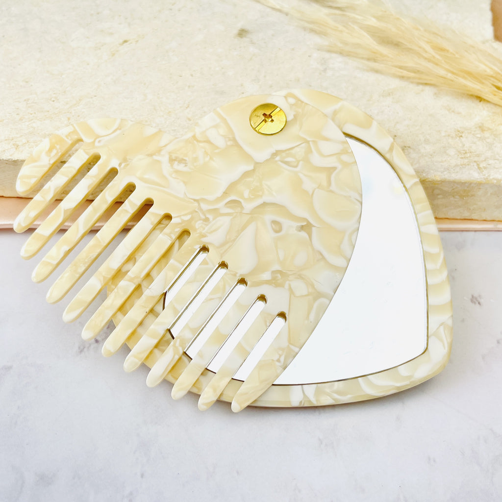 Espejo con Peinilla Nácarina